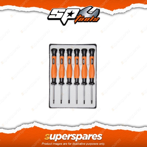 SP Tools 6Pcs Precision Mini Screwdriver Set - Chrome Vanadium Steel Durability