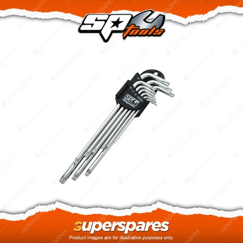SP Tools 9Pcs Magnetic Key Set - Torx Chrome Double Ended Long Series Cr-V Steel