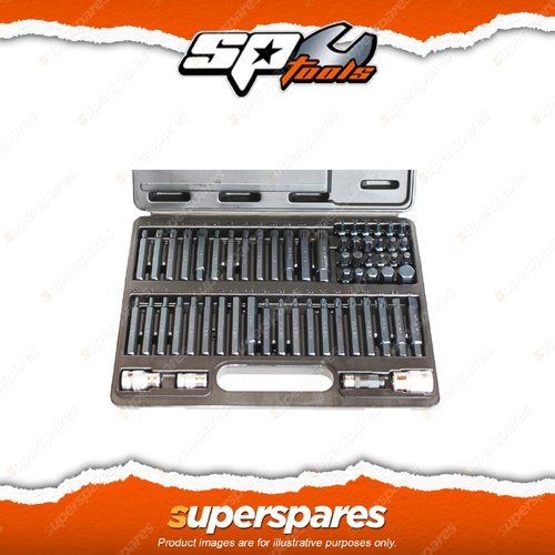 SP Tools 60Pcs Professional Bit Set - 10mm Dr Inhex Shank Bits Adapters