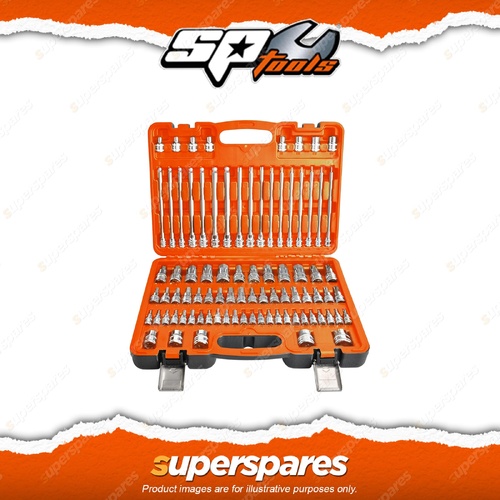 SP Tools 84Pcs 1/4" 3/8" 1/2" Drive Socket Bit Set - Hex&Torx Metric/SAE Durable