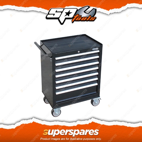 SP Tools 7 Drawer Custom Series Roller Cabinet Black/Chrome - Store & Organise