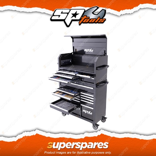 SP Tools 334Pcs Sumo Ser Power Hutch Toolkit - Metric/SAE 18 Drawer Black Foamed