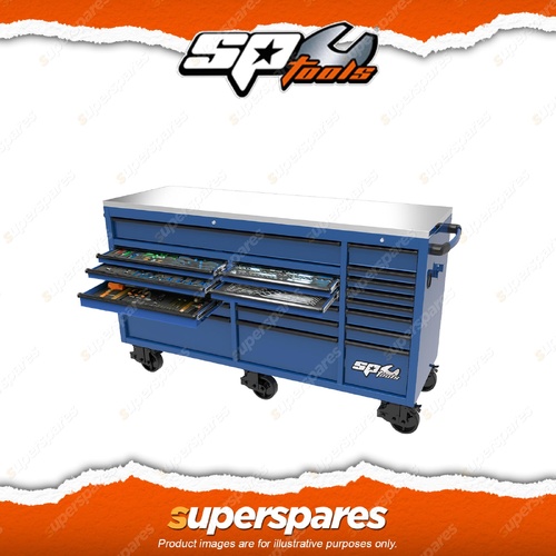 SP Tools 465Pcs 73" USA Sumo Ser Roller Cabinet Toolkit - Metric/SAE Blue/Black