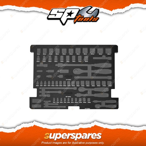 SP Tools 70Pcs EVA Foam Tool Storage Only - Metric/SAE Sockets Offer Protection