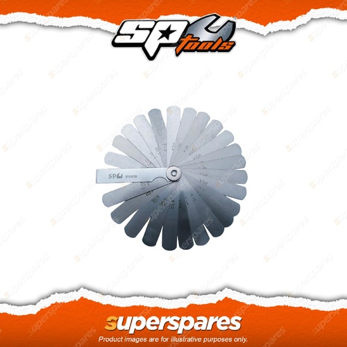 SP Tools 25Pcs Feeler Gauge Set - Metric Straight Blade 75mm Long 13mm Wide