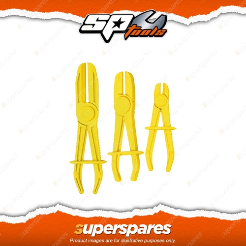 SP Tools 3Pcs Multi Size Line Clamp Set Seal Flexible Brake & Fuel Lines 3-57mm