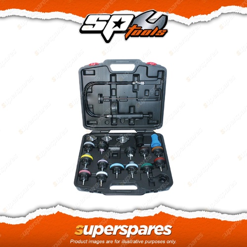 SP Tools 21Pcs Cooling System Pressure Test Kit - Multi Radiator Cap Adaptors