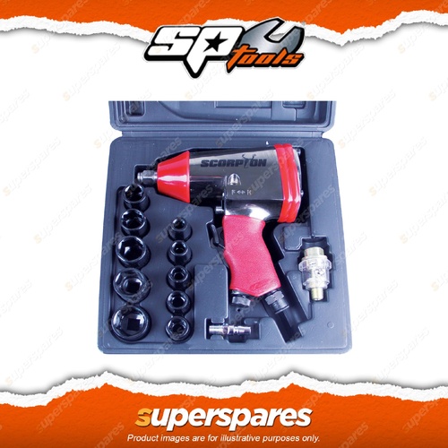 SP Tools Scorpion 1/2" Impact Wrench Kit - Incl Sockets Rattle Gun Air Fitting