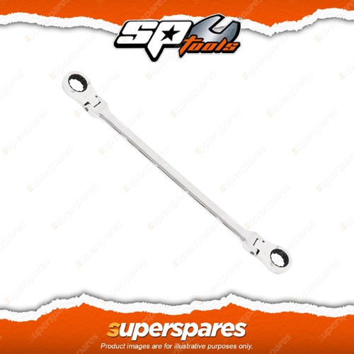 SP Tools Flex Head Double Gear Drive Ring Spanner Extra Long 8 x 9mm Metric