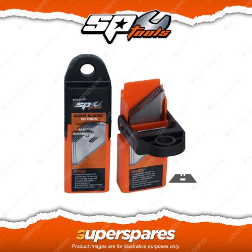 SP Tools 50Pcs of Replacement Ultility Blades - Suits Utility Knife/Scraper