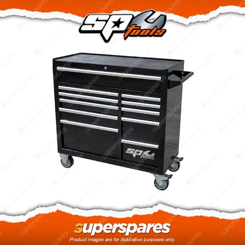SP Tools Custom Series Roller Cabinet 11 Drawer Black/Chrome Workshop