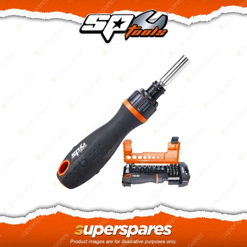 SP Tools 25Pc Ratchet Driver Set Includes Cr-V Sockets and Driver Bits