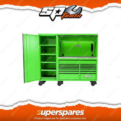 SP Tools 86" USA Sumo Series Workstation Green/Black UV Powder Coating
