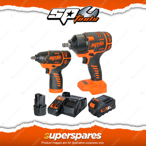 SP Tools 12/18V Mechanics Impact Wrench Kit -Multi-Volt Battery Charger SX Drive