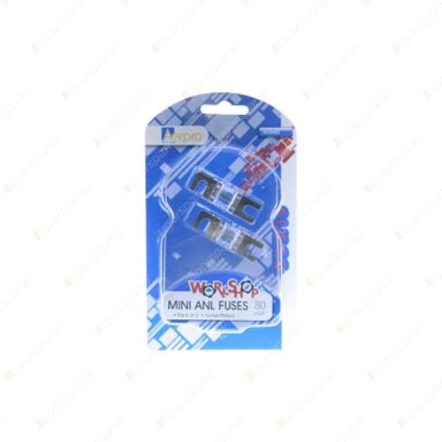Aerpro 80 Amperage Mini ANL Fuses - Nickel Plated Fuse Packet of 2
