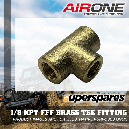 Airone 1/8 NPT FFF Brass Tee Fitting for Air Suspension and Onboard Air Systems