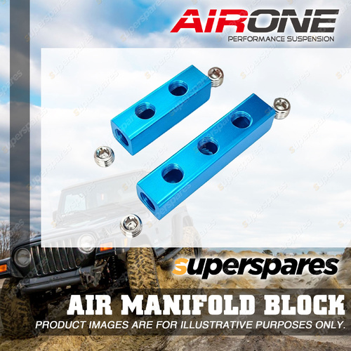 Airone Air Manifold Block - Blue Anodised Aluminium 2 Way or 3 Way Available
