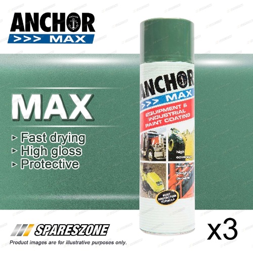3 x Anchor Max Holly/Brunswick Green G12 400G - High-Performance Fast Drying