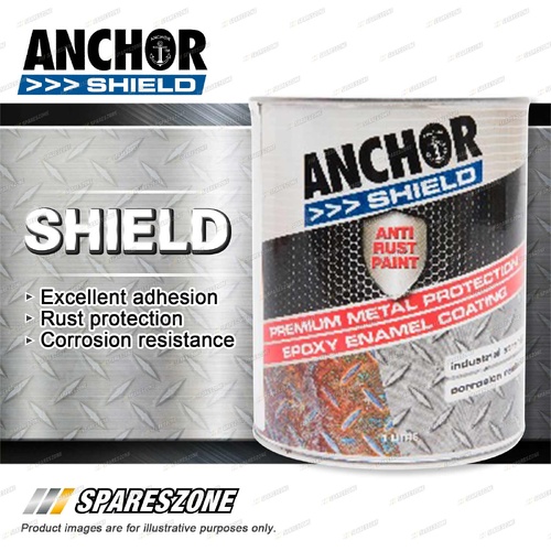 Anchor Shield Gloss Black 1L - Premium Metal Protection Exceptional Adhesion