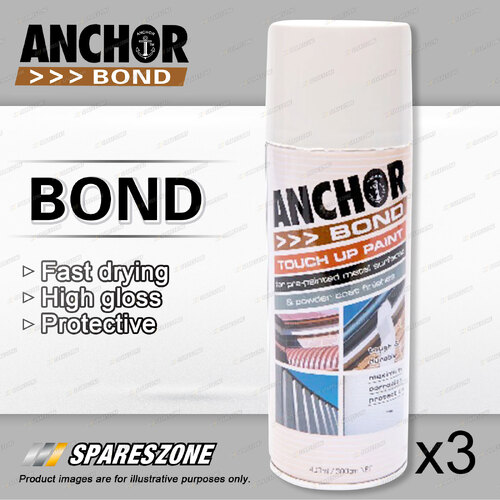 3 x Anchor Bond Shale Grey / Gull Grey Paint 300 Gram For Repair On Colorbond