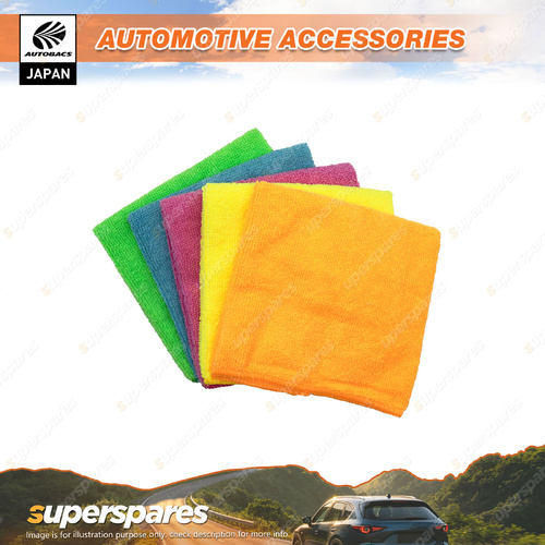 Autobacs Microfibre Cloths - 300 x 300mm Non-Abrasive and Lint-Free Pack of 5