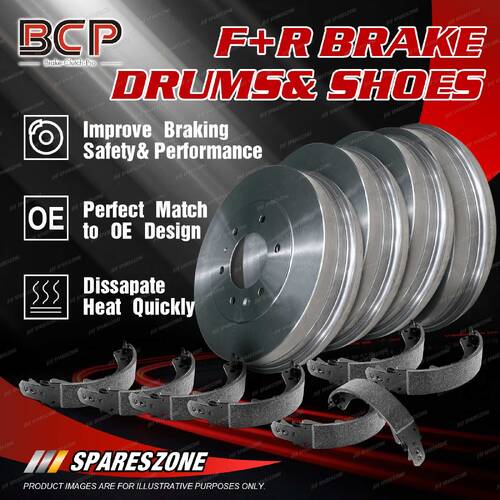 F+R Brake Drums Shoes for Mitsubishi Fuso Canter FE637 FE73B FE83P FE84P