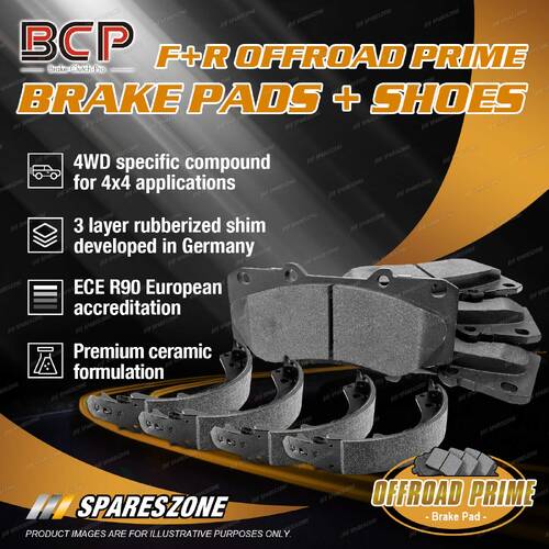 Front 4WD Brake Pads + Rear Shoes for Toyota Hiace RCH12 RCH22 2.4 SBV 85KW RWD