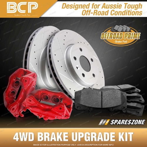 Front 4WD Disc Brake Calipers + Rotors + Pads for Saab 9-2X Aero 2.0L EJ205 2005