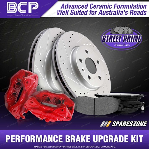 Front Disc Brake Calipers + Rotors + Pads for Audi A1 8X Sportback 1.4 1ZC 1ZS