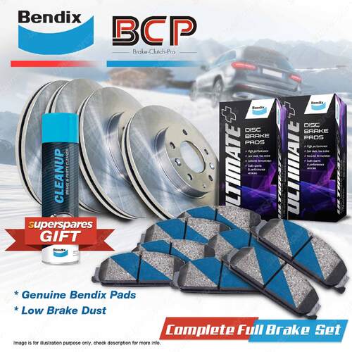 Front + Rear BCP Brake Rotors Bendix Pads for Holden Commodore VE 3.0L 3.6L
