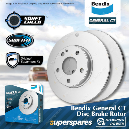 2Pcs Bendix Front General CT Disc Brake Rotors for Mercedes-Benz Sprinter B906
