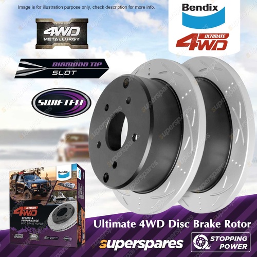 2Pcs Bendix Rear Ultimate 4WD Brake Rotors for Mazda BT-50 B22 B32 UP UR 3.2L