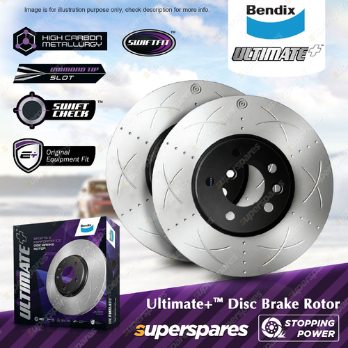 2Pcs Bendix Rear Ultimate+ Disc Brake Rotors for HSV Grange WM Maloo Senator VE