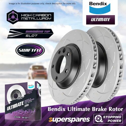 Bendix Front ULT Disc Brake Rotors for Audi Q7 4L 3.0L 4.2L 6.0L 2005 - 2015