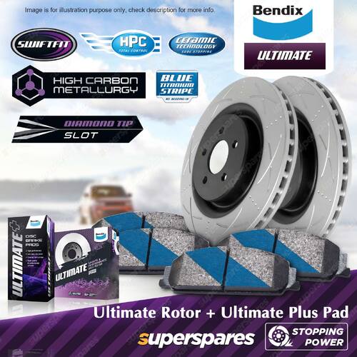 Bendix Ultimate Front Disc Rotors + Brake Pads for Ford Falcon BA BF FG X 322mm