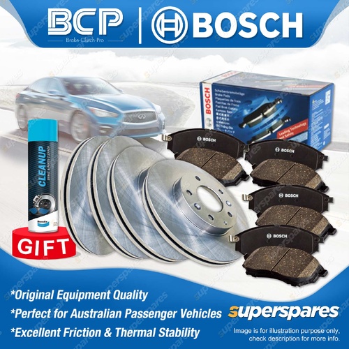 Front + Rear BCP Disc Rotors Bosch Brake Pads for BMW Z3 E36 1.9L 2.0L 2.2L 2.8L