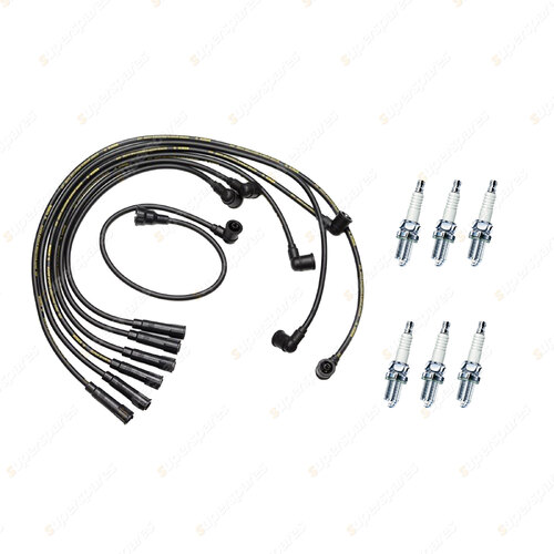 Bosch Ignition Leads + 6 x Denso TT Spark Plugs for Nissan Patrol GQ KY60 UNY60