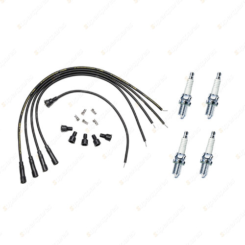 Bosch Ignition Leads + 4 x Denso Iridium TT Spark Plugs for Ford Capri MK1 1.6L