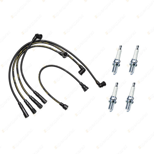 Bosch Ignition Leads + 4 x Denso Iridium TT Spark Plugs for Mazda B2600 UFY06
