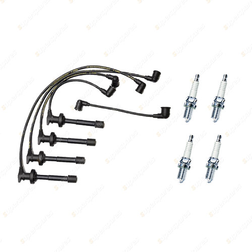 Bosch Ignition Leads + 4 x Denso Spark Plugs for Nissan NX NXR B13 Pulsar N14