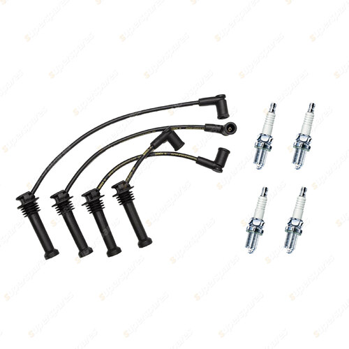 Bosch Ignition Leads + 4 x Denso Iridium Power Spark Plugs for Ford Focus LR