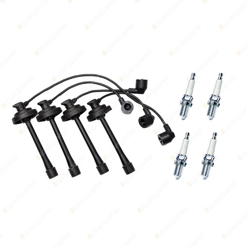 Bosch Ignition Leads + 4 x Denso TT Spark Plugs for Toyota Spacia SR40 SR40R