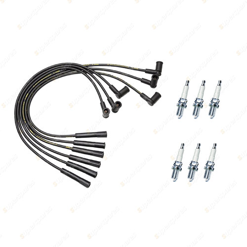 Bosch Ignition Leads + 6 x Denso Iridium Power Spark Plugs for Ford Fairlane AU2