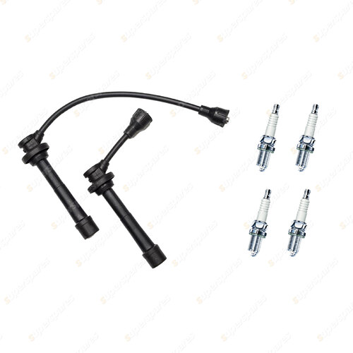 Bosch Leads + 4 x Denso Iridium Tough Spark Plugs for Suzuki Grand Vitara Jimny