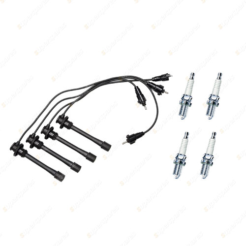 Bosch Ignition Leads + 4 Denso TT Spark Plugs for Toyota Landcruiser RZJ95 660mm