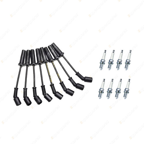 Bosch Leads + 8 x Denso Power Spark Plugs for Holden Caprice WK WL Statesman WH