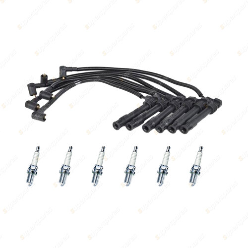 Bosch Ignition Leads + 6 x Denso Iridium Power Spark Plugs for Audi A4 B6 8E 8H