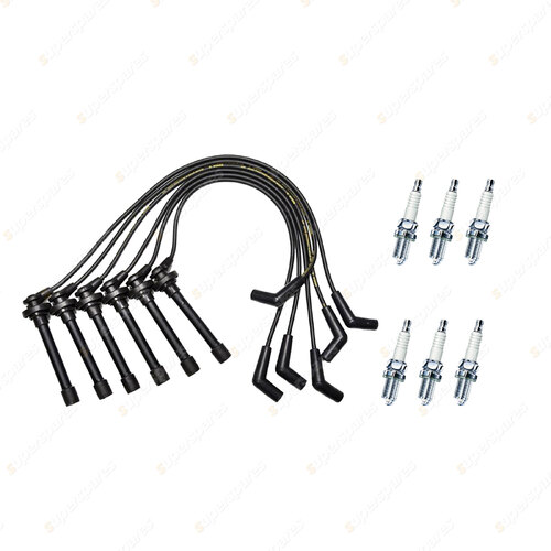 Bosch Leads + 6 x Denso Iridium Power Spark Plugs for Holden Jackaroo UBS25 3.2