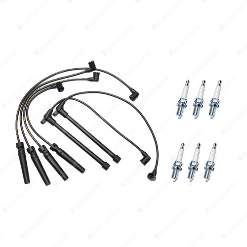 Bosch Ignition Leads+6 Denso Iridium Power Spark Plugs for Nissan Pathfinder R50