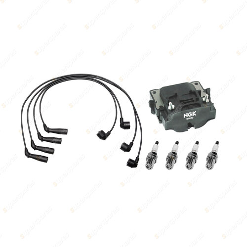 NGK Spark Plugs Coil + Bosch Leads Kit for Toyota Hiace RZH125R 2RZ 2.4L 4Cyl